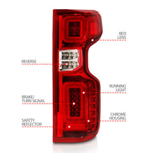 Load image into Gallery viewer, ANZO 311419 FITS: 19-21 Chevy Silverado Work Truck Full LED Taillights Chrome Housing Red Lens G2(w/C light Bars) Tail Lights