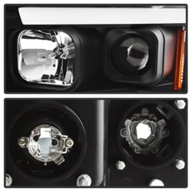 SPYDER 5084606 FITS: 02-05 Dodge Ram 1500 Light Bar Projector Headlights Black (PRO-YD-DR02V2-LB-BK) Headlights