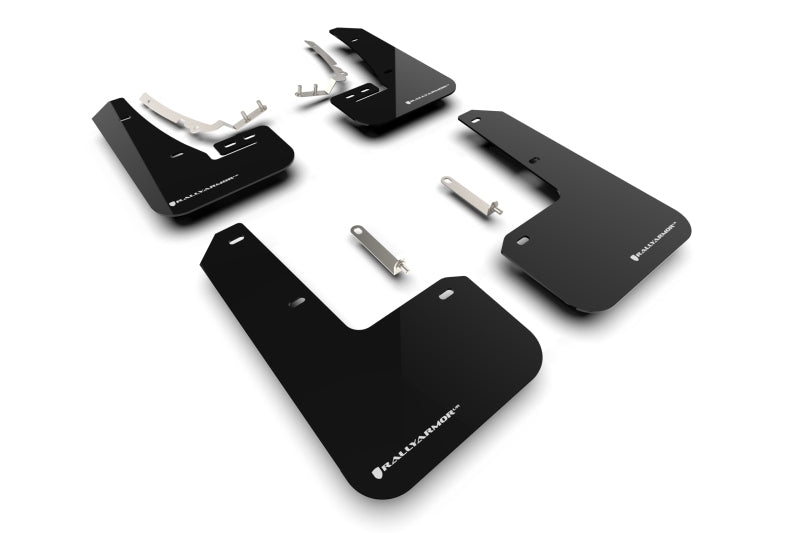 Rally Armor MF80-UR-BLK/WH FITS: 2022 MK8 Volkswagen Golf GTI/R Black UR Mud Flap w/ White Logo Mud Flaps