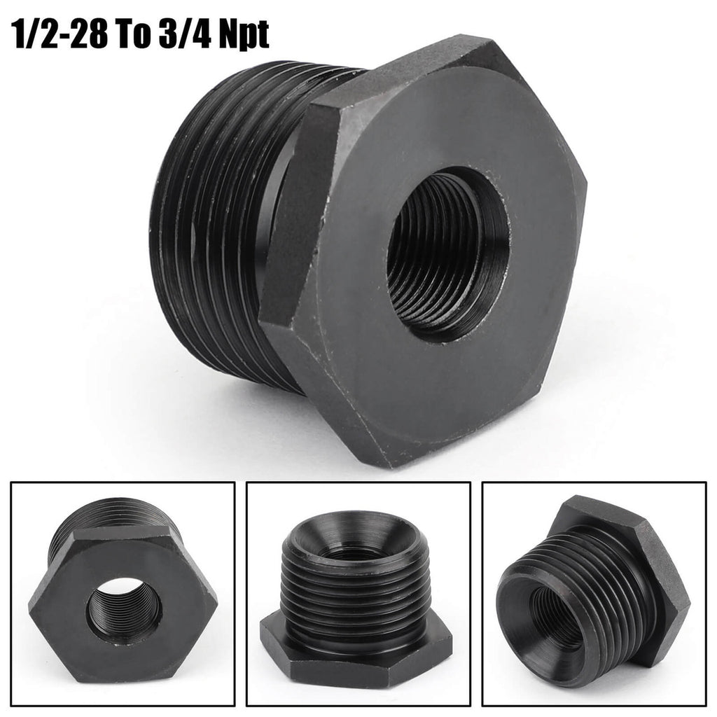 1/2-28 To 3/4-NPT Oil Filter Threaded Adapter 6061-T6 Aircraft Aluminum