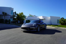 Load image into Gallery viewer, Porsche 991 Carrera Euro GT chin spoiler front bumper splitter in polyurethane, installed on a 2012–2015 model, by BetterBodies Motorsport.