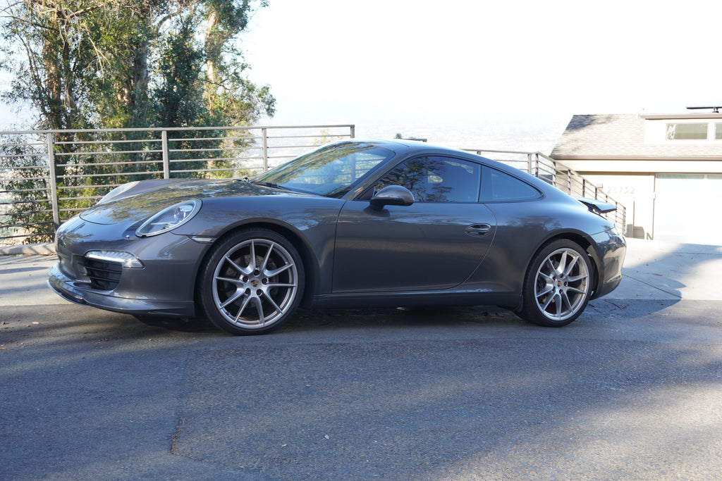 Porsche 991 Carrera Euro GT chin spoiler by BetterBodies Motorsport, polyurethane front lip splitter for 2012–2015 models.
