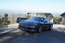 Load image into Gallery viewer, Porsche 991 Carrera Euro GT chin spoiler front bumper splitter in polyurethane, installed on a 2012-2015 Porsche 991 Carrera.