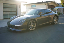 Load image into Gallery viewer, Porsche 991 Carrera Euro GT chin spoiler by BetterBodies Motorsport, polyurethane front lip splitter for 2012-2015 Carrera models.