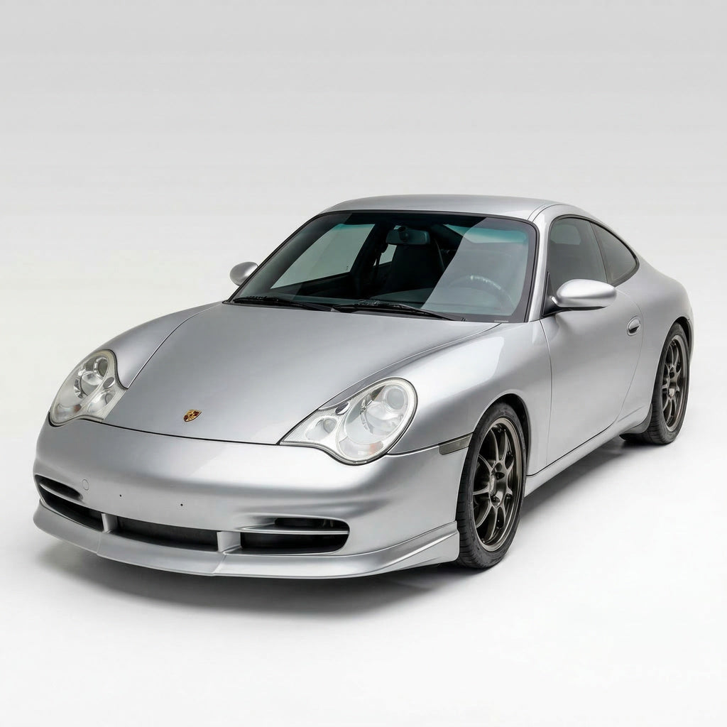 BetterBodies Motorsport Porsche 996.2 Carrera GT3TEK front lip spoiler showcasing racing style upgrade for 2002–2004 models.