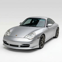 Load image into Gallery viewer, BetterBodies Motorsport Porsche 996.2 Carrera GT3TEK front lip spoiler showcasing racing style upgrade for 2002–2004 models.
