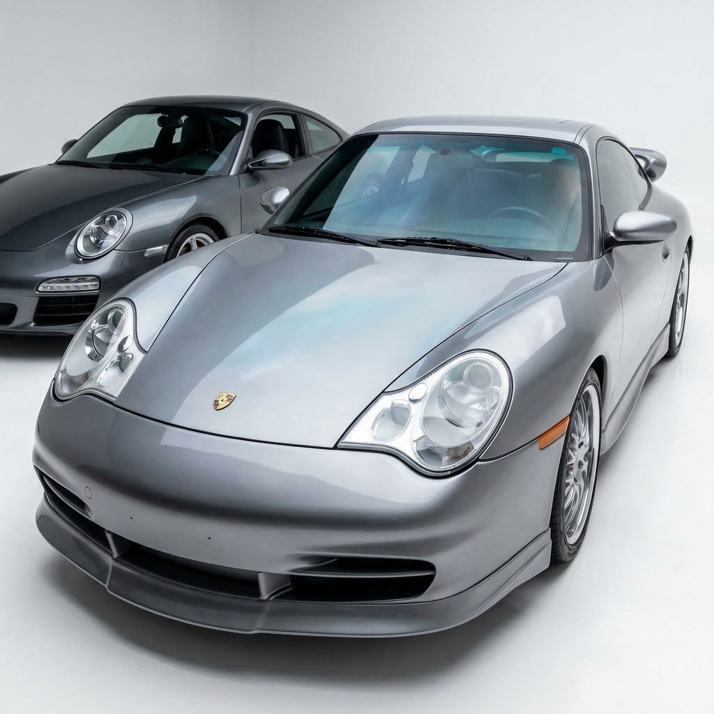 Porsche 996.2 Carrera GT3TEK front lip spoiler by BetterBodies Motorsport, racing style upgrade for 2002–2004 models.