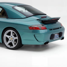 Load image into Gallery viewer, Porsche 996 Carrera rear bumper in GT3 RS style with 997 look, designed for 1999-2004 models, by BetterBodies Motorsport.