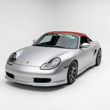 Load image into Gallery viewer, BetterBodies Motorsport Porsche 986 Boxster front chin spoiler in RUF/GT3 RS Spyder style lip, mounted on the vehicle.