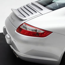 Load image into Gallery viewer, Polyurethane Porsche 997 Carrera Singer Style Mini Ducktail spoiler wing on a 2005–2011 model, designed for enhanced aerodynamics.