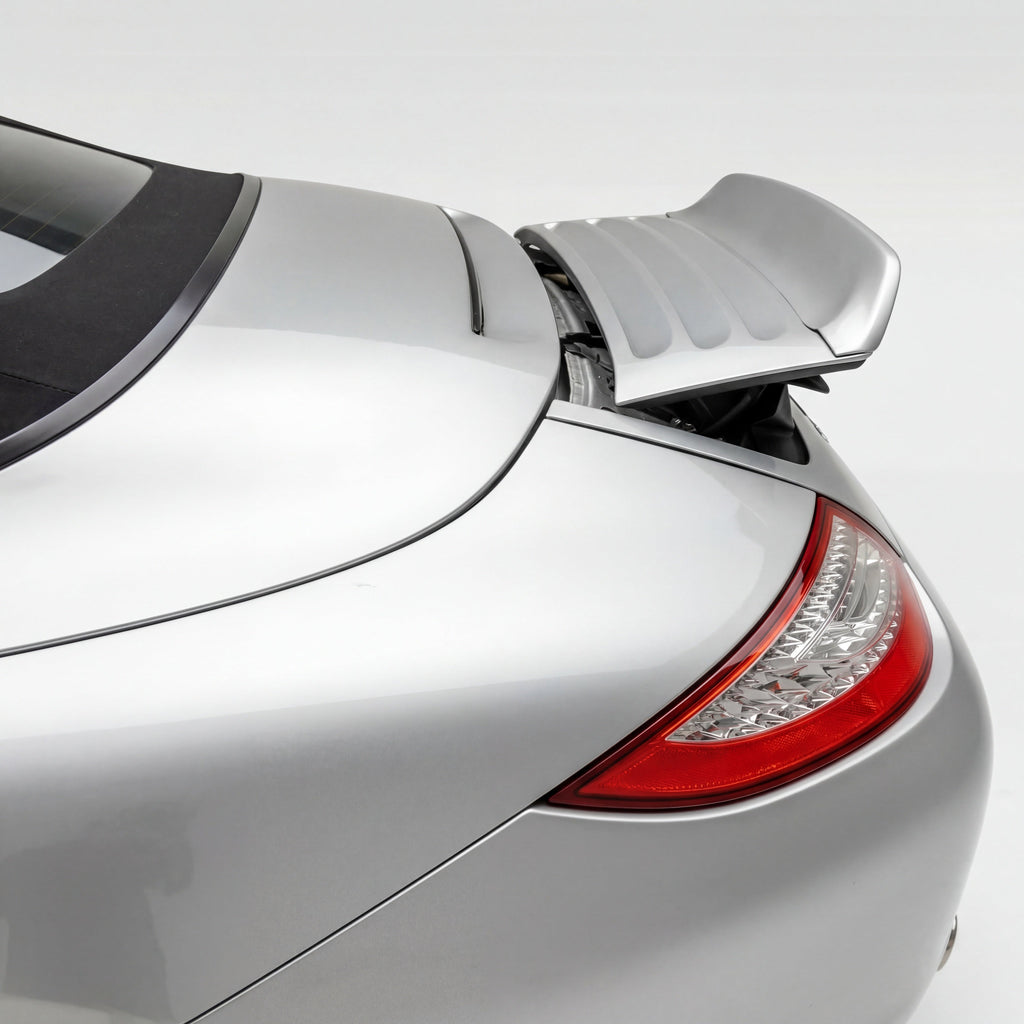 Porsche 997 Carrera Singer Style Mini Ducktail Spoiler by BetterBodies Motorsport, polyurethane wing for 2005–2011 model.