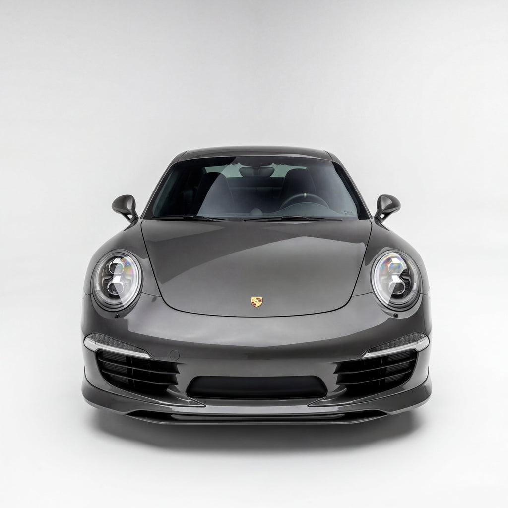 Porsche 991 Carrera Euro GT chin spoiler by BetterBodies Motorsport, polyurethane front lip splitter installed on a 2012–2015 model.