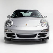 Load image into Gallery viewer, Porsche 997.1 Carrera GT3-style front spoiler lip in polyurethane for 2005-2008, shown on a sports car.