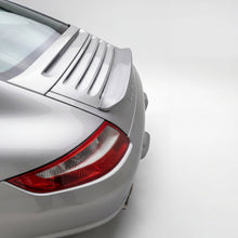 Load image into Gallery viewer, Porsche 997 Carrera mini ducktail spoiler by BetterBodies Motorsport, polyurethane wing with Singer style design for 2005–2011 models.