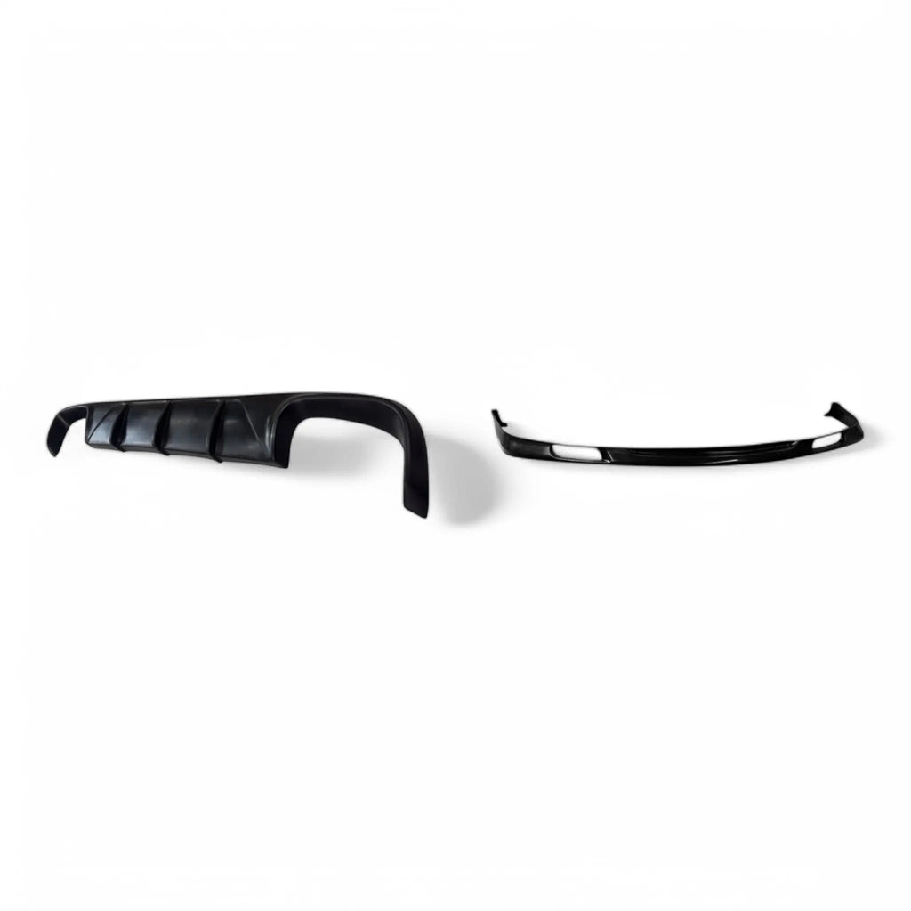 Polyurethane front lip and rear diffuser upgrade for Porsche 997.2, 2009–2012, by BetterBodies Motorsport, shown on a car.
