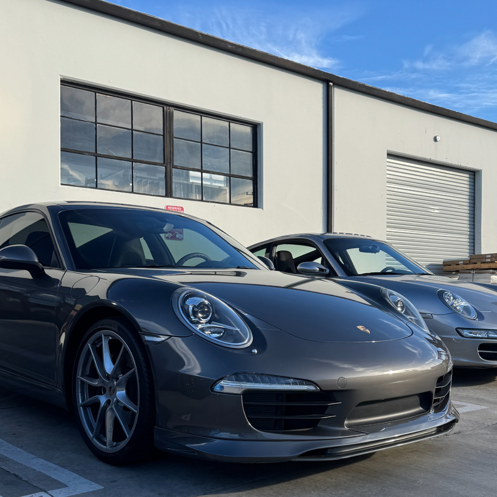 Porsche 991 Carrera Euro GT chin spoiler in polyurethane, front bumper splitter for 2012–2015, by BetterBodies Motorsport.