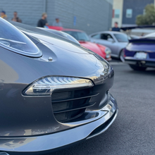 Load image into Gallery viewer, Porsche 991 Carrera Euro GT chin spoiler front lip splitter in polyurethane for 2012-2015, installed on front bumper.