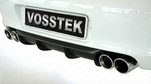 Load image into Gallery viewer, Rear diffuser for Porsche 997.1 Carrera and 4S by BetterBodies Motorsport, RUF/Strosek-style polyurethane upgrade, shown with license plate.