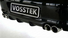 Load image into Gallery viewer, Porsche 997.1 Carrera and 4S rear diffuser in RUF/Strosek style polyurethane, shown with license plate in image.