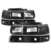 Load image into Gallery viewer, SPYDER 5064219 FITS:xTune Chevy Tahoe 00-06 Amber Crystal Headlights w/ Bumper Lights Black HD-JH-CSIL99-SET-AM-BK Headlights
