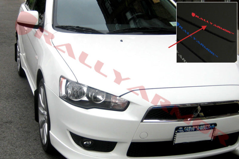 Rally Armor MF8-UR-BLK/RD FITS: 07-17 Mitsubishi Lancer Black UR Mud Flap w/ Red Logo Mud Flaps