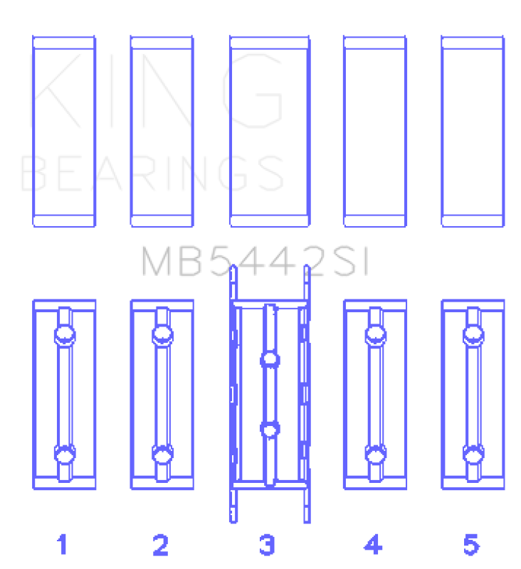 King Engine Bearings MB5442SI FITS:King Ford/Mazda Duratec 2.0/2.3 DOHC Silicon Bi-Metal Aluminum Main Bearing Set Size STD Bearings
