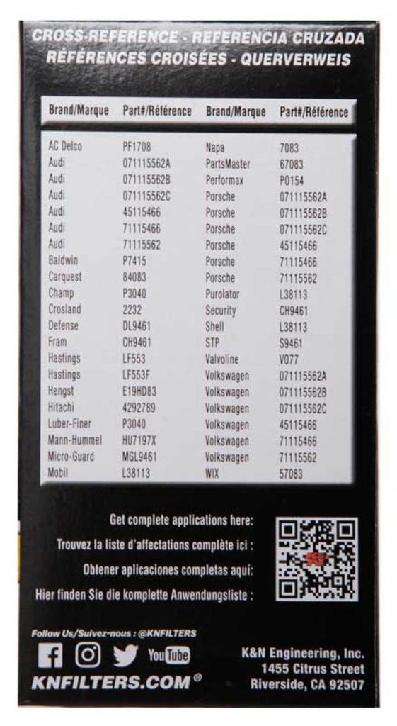 K&N Engineering HP-7031 FITS:K&N Performance Oil Filter for 03-14 Volkswagen Jetta Oil Filters
