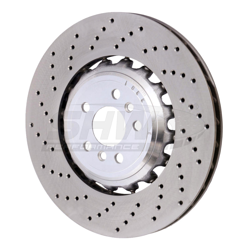 SHW Performance BRL42503 FITS:SHW 18-21 BMW M5 4.4L Left Rear Cross-Drilled Lightweight Brake Rotor (34217991103) Brake Rotors Drilled