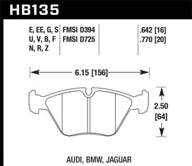 Hawk Performance HB135S.760 FITS:Hawk 95-02 BMW M3 HT-10 Race Front Brake Pads Brake Pads Racing
