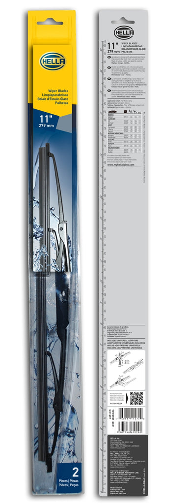 Hella LA9XW398114011 FITS: Standard Wiper Blade 11in Pair Exterior Trim