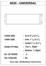 Load image into Gallery viewer, CSF 8030 FITS: Dual-Pass Universal Heat Exchanger (Cross-Flow) Radiators