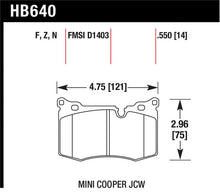 Load image into Gallery viewer, Hawk Performance HB640N.550 FITS: -Hawk 09-10 Mini Cooper HP+ Autocross Front Brake Pads Brake Pads Performance
