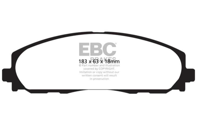 EBC ED91888 FITS: 2016+ Chrysler Pacifica (Ru) 3.6L Extra Duty Front Brake Pads Brake Pads Performance