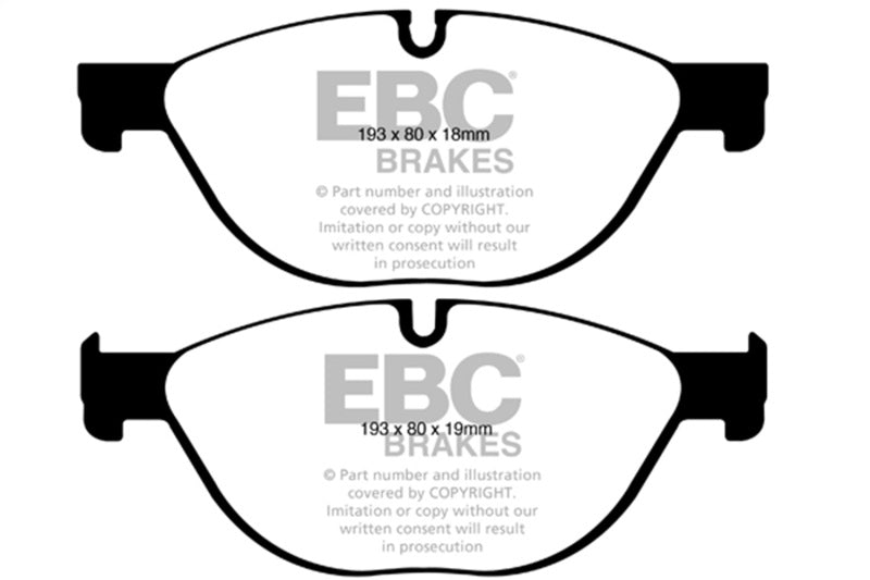 EBC DP42019R FITS: 12-13 BMW 528 2.0 Turbo (F10) Performance Yellowstuff Front Brake Pads Brake Pads Performance