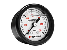 Load image into Gallery viewer, Grams Performance G2-99-1200W FITS: Universal 0-120 PSI Fuel Pressure Guage White Face Fuel Pressure Regulators