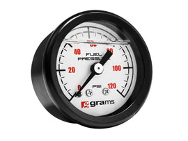 Grams Performance G2-99-1200W FITS: Universal 0-120 PSI Fuel Pressure Guage White Face Fuel Pressure Regulators