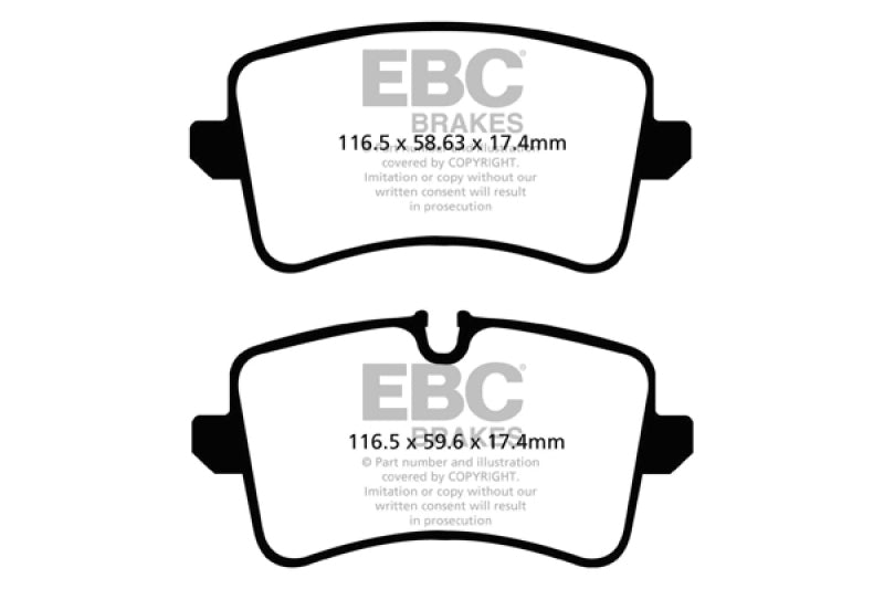 EBC DP22082 FITS: 11 Audi A6 2.0 Turbo Greenstuff Rear Brake Pads Brake Pads Performance