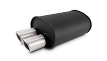 Load image into Gallery viewer, Vibrant 12315 FITS: Streetpower Flat Blk Muffler 9.5x6.75x15in Body 2.5in Inlet ID 3in Tip OD w/Dual Angle Tips Muffler