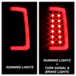 SPYDER 5084743 FITS: 07-13 GMC Sierra 1500 V2 Light Bar LED Tail Lights Black (ALT-YD-GS07V2-LBLED-BK) Tail Lights
