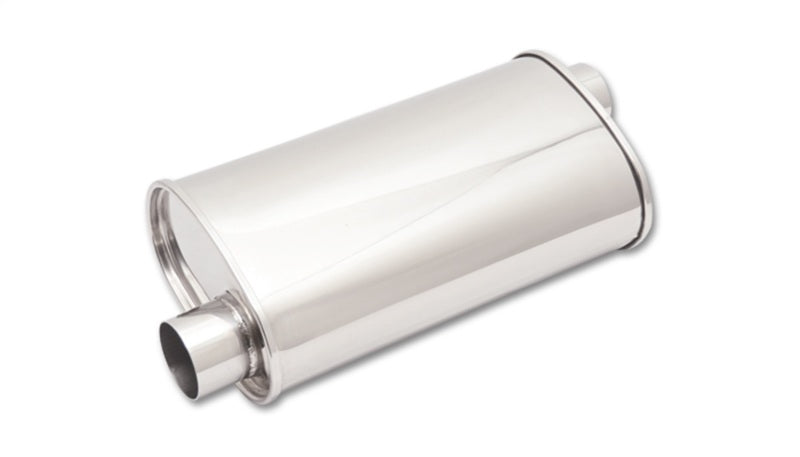 Vibrant 1127 FITS: StreetPower Oval Muff 5in x 9in x 15in long body 3in inlet I.D. x 3in outlet Offset-Offset Muffler