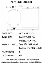 Load image into Gallery viewer, CSF 7075 FITS: 96-07 Mitsubishi Evo 4/5/6/7/8/9 Full-Slim Radiator w/12in Fan &amp; Shroud/-16AN &amp; Slip On Fitting Radiators