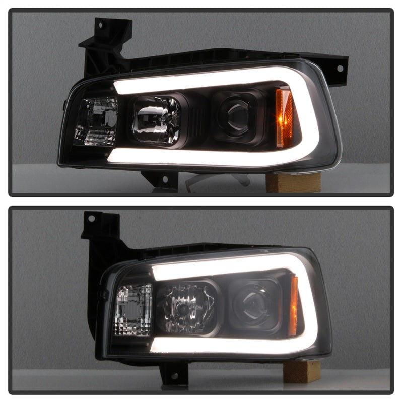 SPYDER 5085245 FITS: Dodge Charger 06-10 Projector Headlights LED Light Bar Black PRO-YD-DCH05V2-LB-BK Headlights