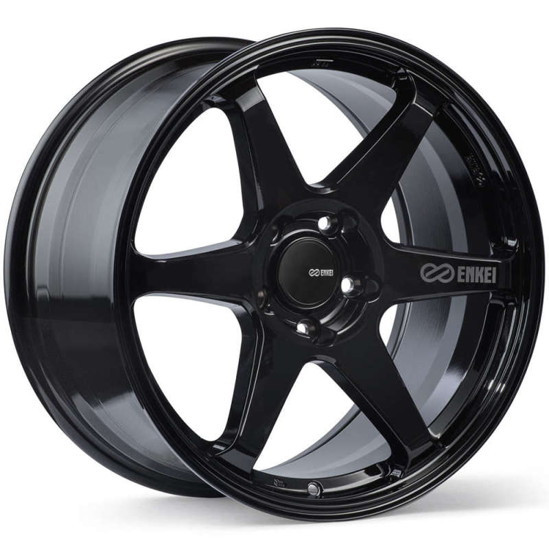 Enkei 539-880-6540BK FITS: T6R 18x8 40mm Offset 5x114.3 Bolt Pattern 72.6 Bore Gloss Black Wheel Wheels Cast