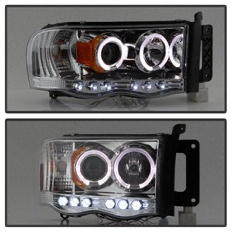 SPYDER 5009982 FITS: Dodge Ram 1500 02-05/Ram 2500 03-05 Projector Headlights LED Halo LED Chrm PRO-YD-DR02-HL-C Headlights
