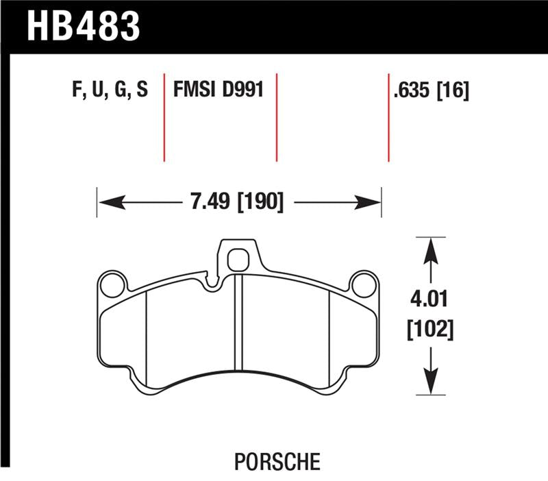 Hawk Performance HB483G.635 FITS:Hawk Porsche GT3 DTC-60 Street Front Brake Pads Brake Pads Racing