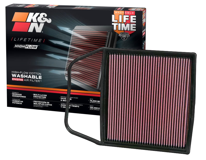 K&N Engineering 33-2367 FITS:K&N 06-09 BMW 135/335/535 Drop In Air Filter Air Filters Drop In