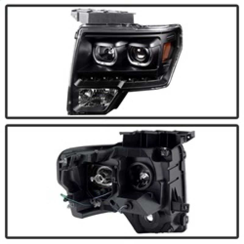 SPYDER 9032226 FITS:xTune Ford F150 09-14 Projector Headlights Halogen Model Only LED Halo Black PRO-JH-FF15009-CFB-BK Headlights