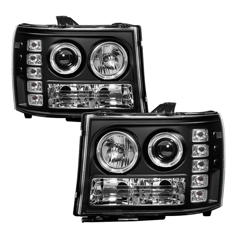 SPYDER 5010605 FITS: GMC Sierra 1500/GMC Sierra Denali 08-13 Projector LED Halo- LED Blk PRO-YD-GS07-HL-BK Headlights