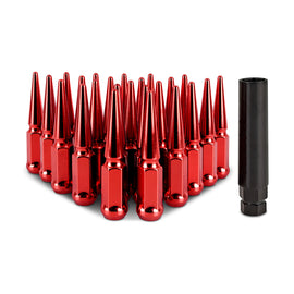Mishimoto MMLG-SP1415-24RD FITS: Lug Nuts FITS: Lug Nuts FITS: Steel Spiked Lug Nuts M14 x 1.5 24pc Set Red Lug Nuts