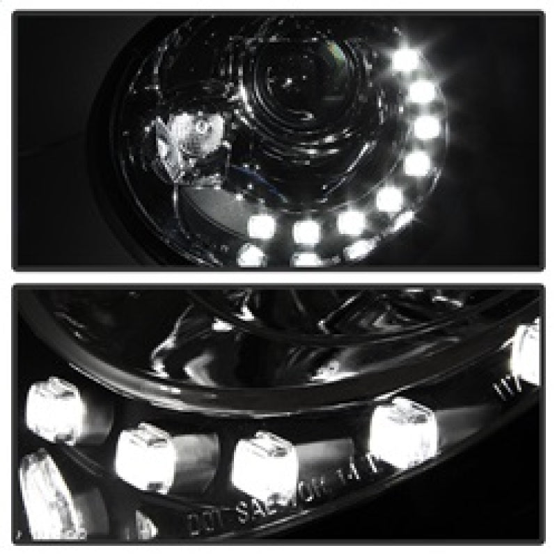 SPYDER 5080554 FITS: Volkswagen Beetle 1998-2005 Projector Headlights DRL Chrome PRO-YD-VB98-DRL-C Headlights